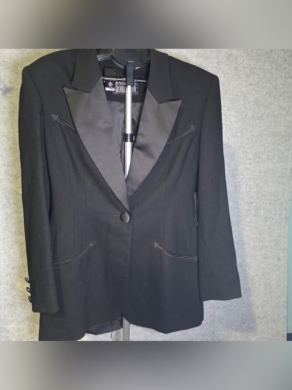 Hairston Roberson Black Lapel Women's Skirt Set Jacket Size 6